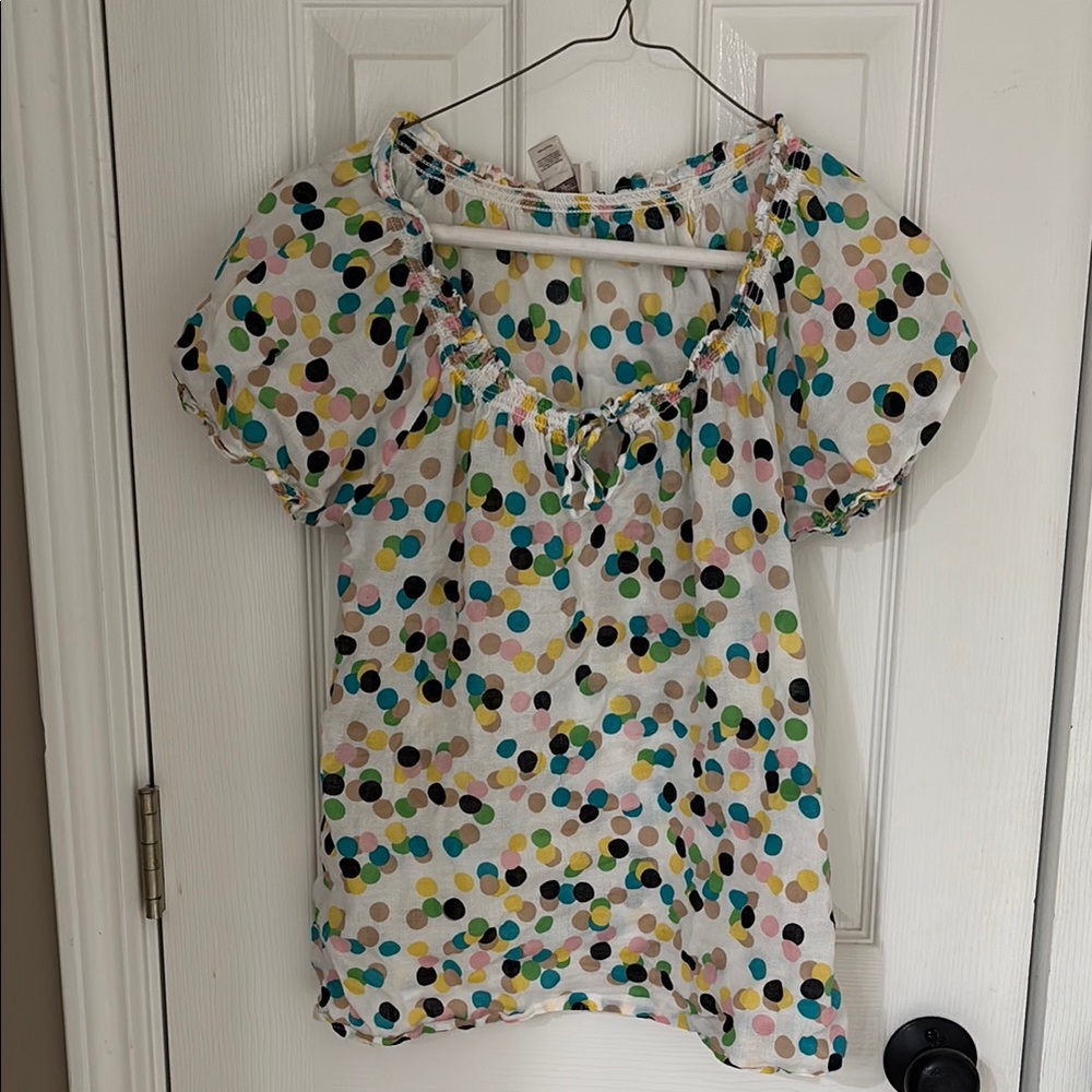 LOFT Multicolor Polka Dot Top